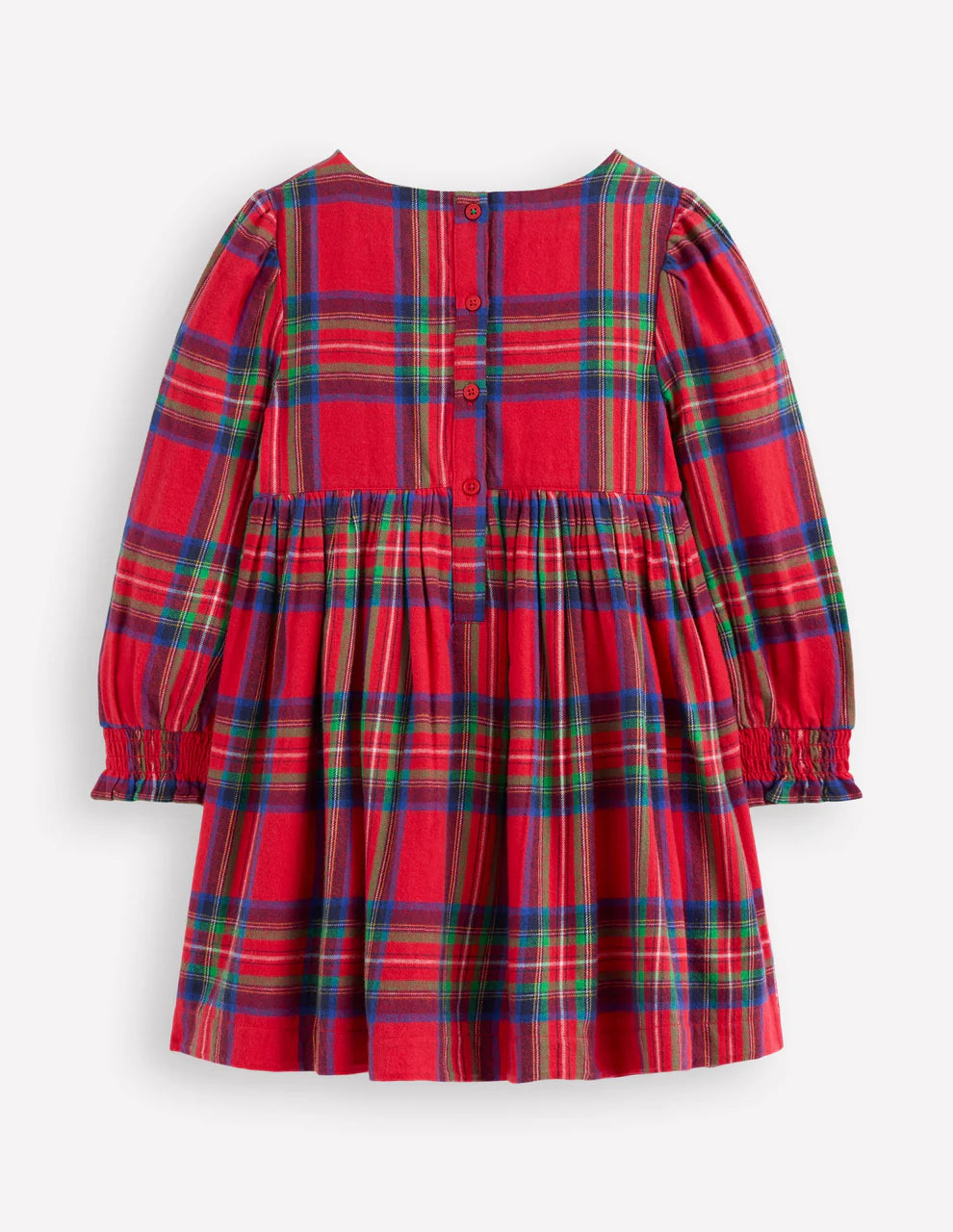 Madeline Long Sleeve Dress-Red Check