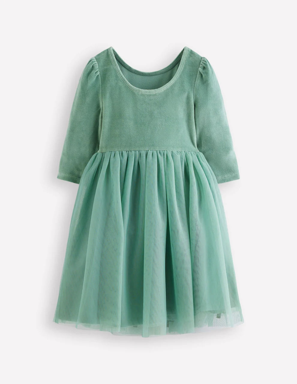 Velour Tulle Appliqué Dress-Robin Motif