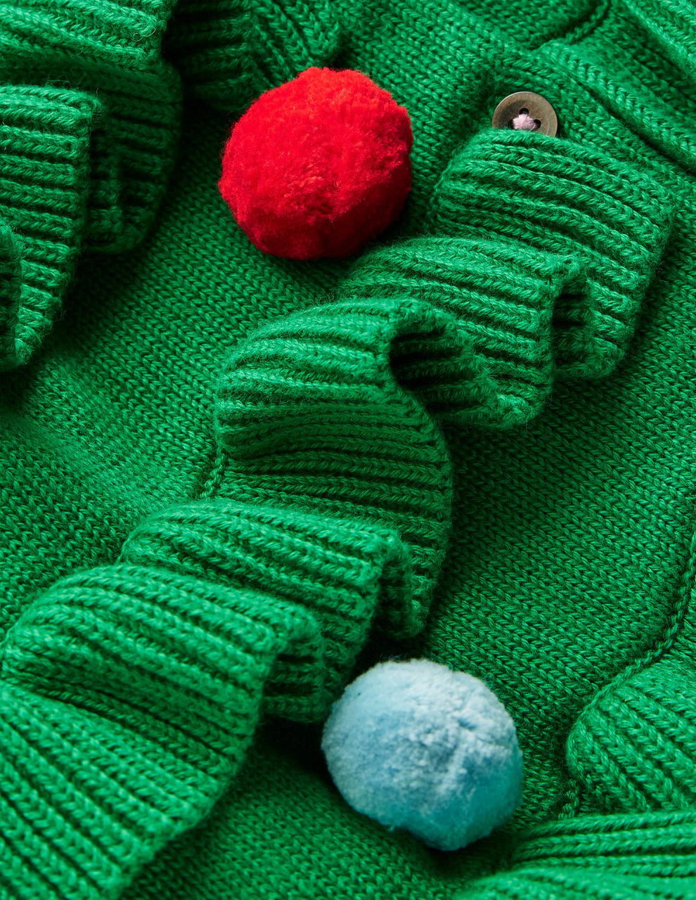 Festive Logo Cardigan-Rich Emerald Christmas Tree