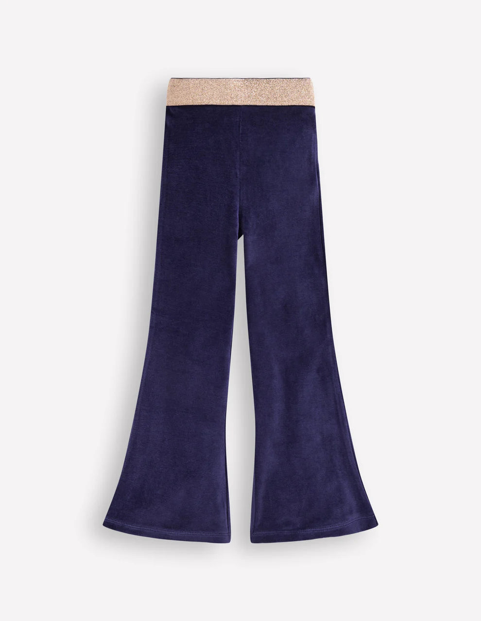 Velvet Flared Leggings-College Navy