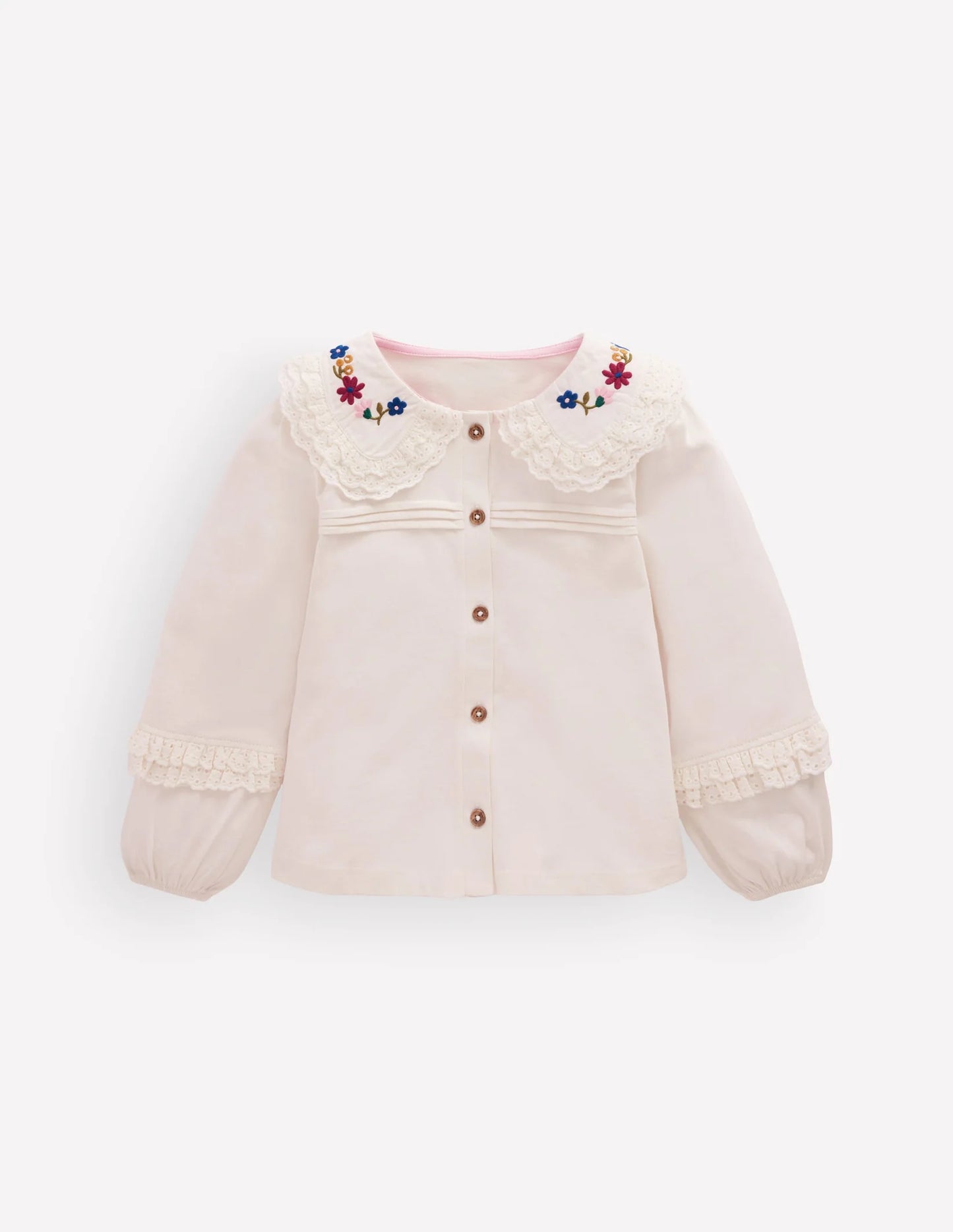Broderie Collar Jersey Top