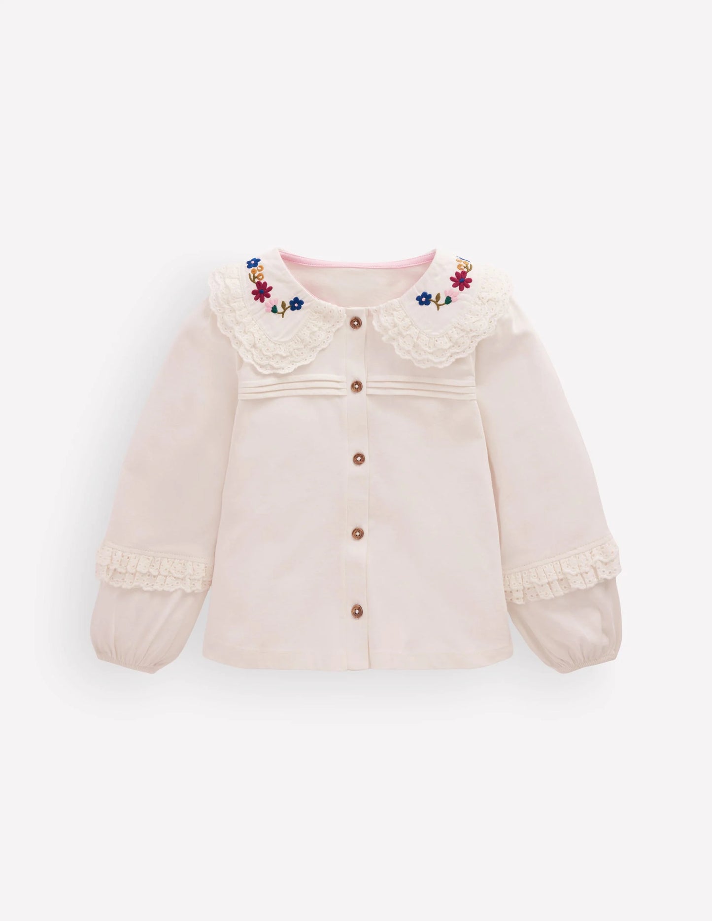 Broderie Collar Jersey Top