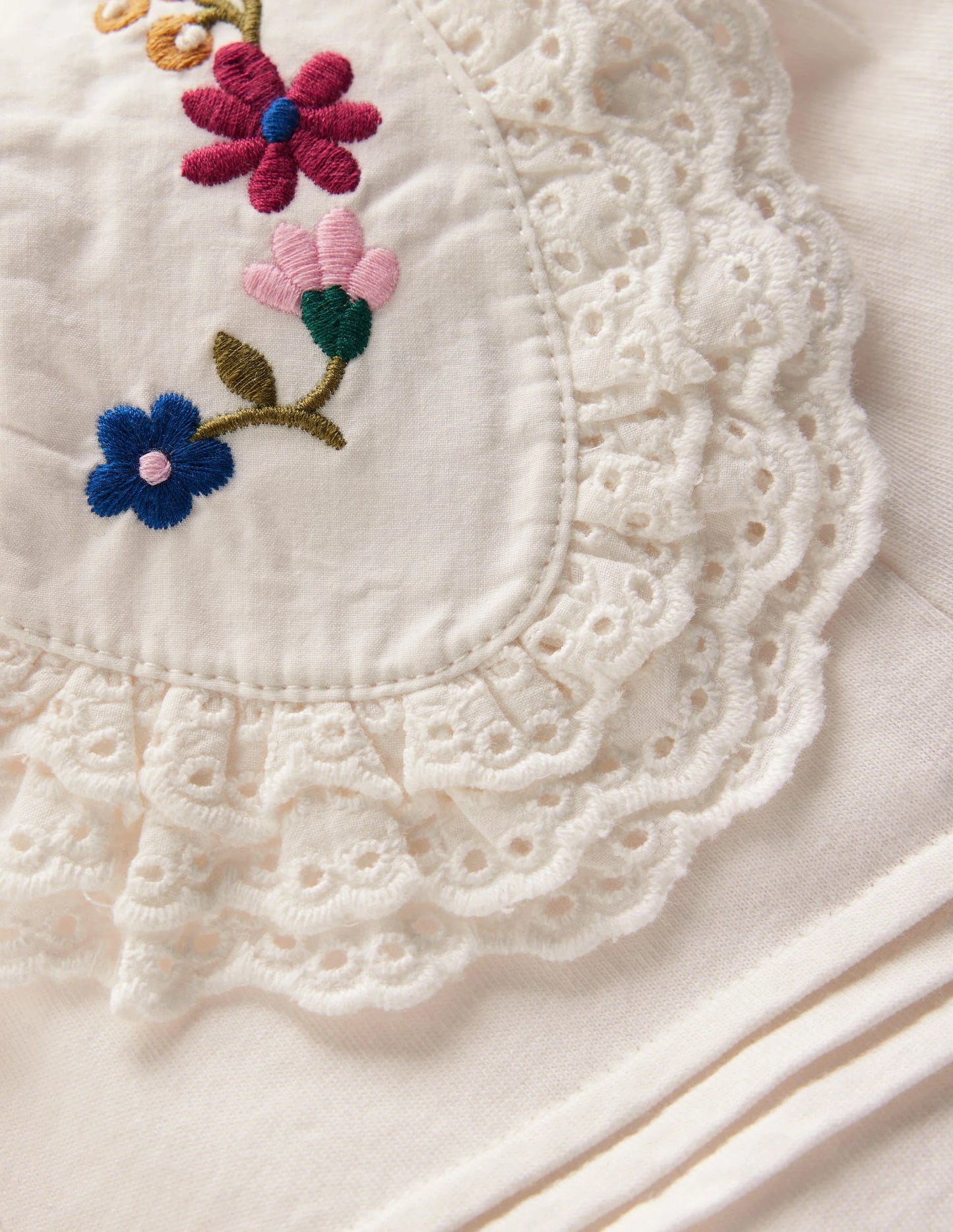 Broderie Collar Jersey Top