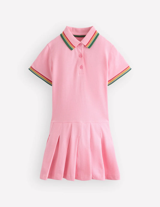 Pleated Skirt Jersey Dress