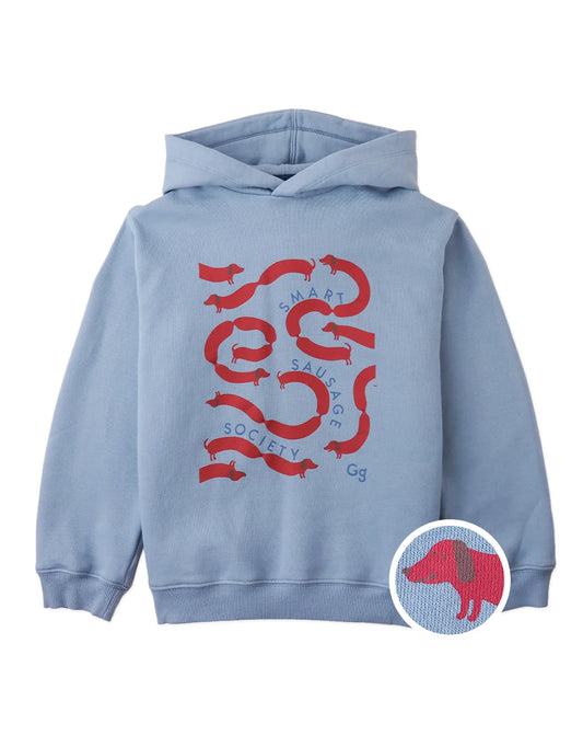 Anton Fleece Pullover Hoodie with Sausage Maze Graphic