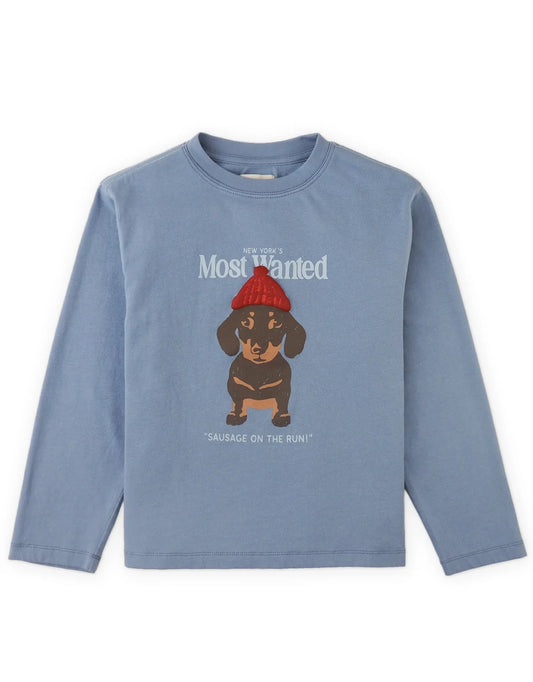 Myron Graphic Tee with “Most Wanted” Dachshund