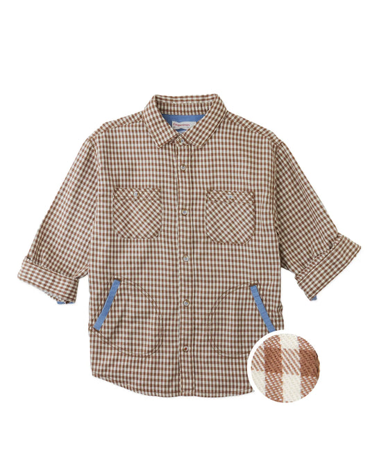 Orlando Brushed Gingham Shirt with Side Pockets