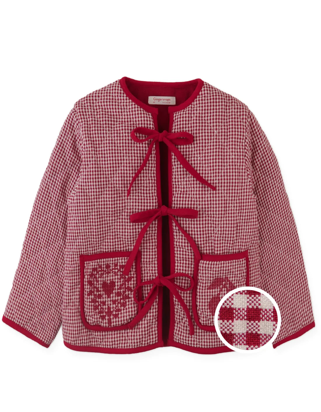 Lavinia Boxy Quilted Coat with Bow-Tie Accents