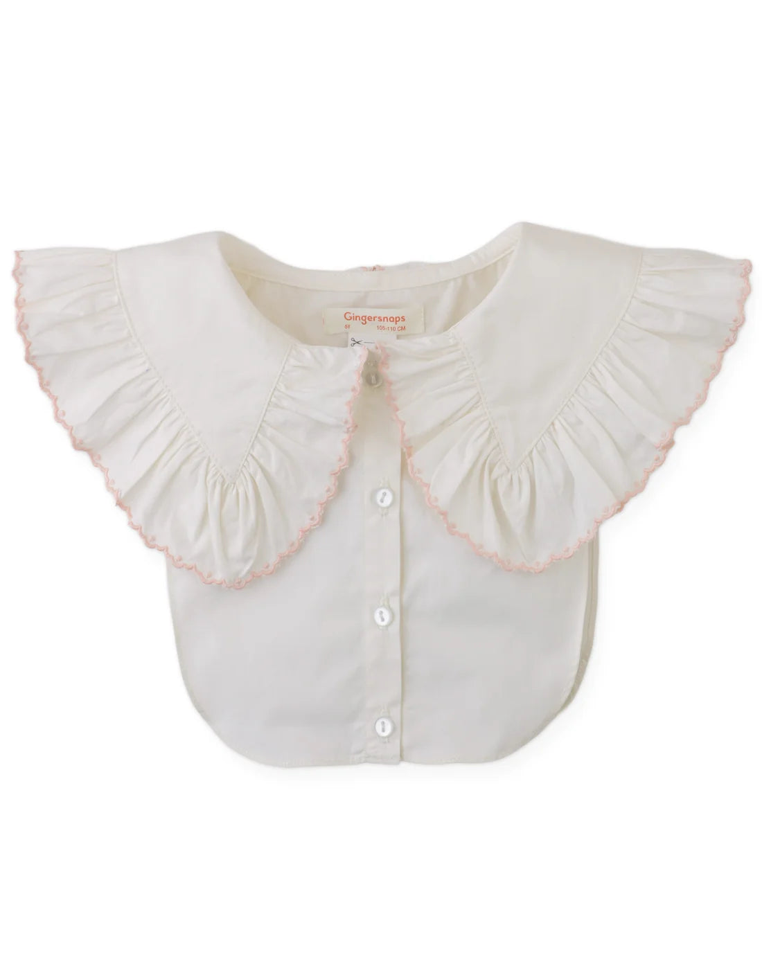 Benedicta Sweater Top with Woven Ruffled Collar