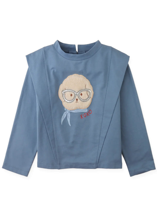 Gregoria Tee with Embroidered Poodle Appliqué