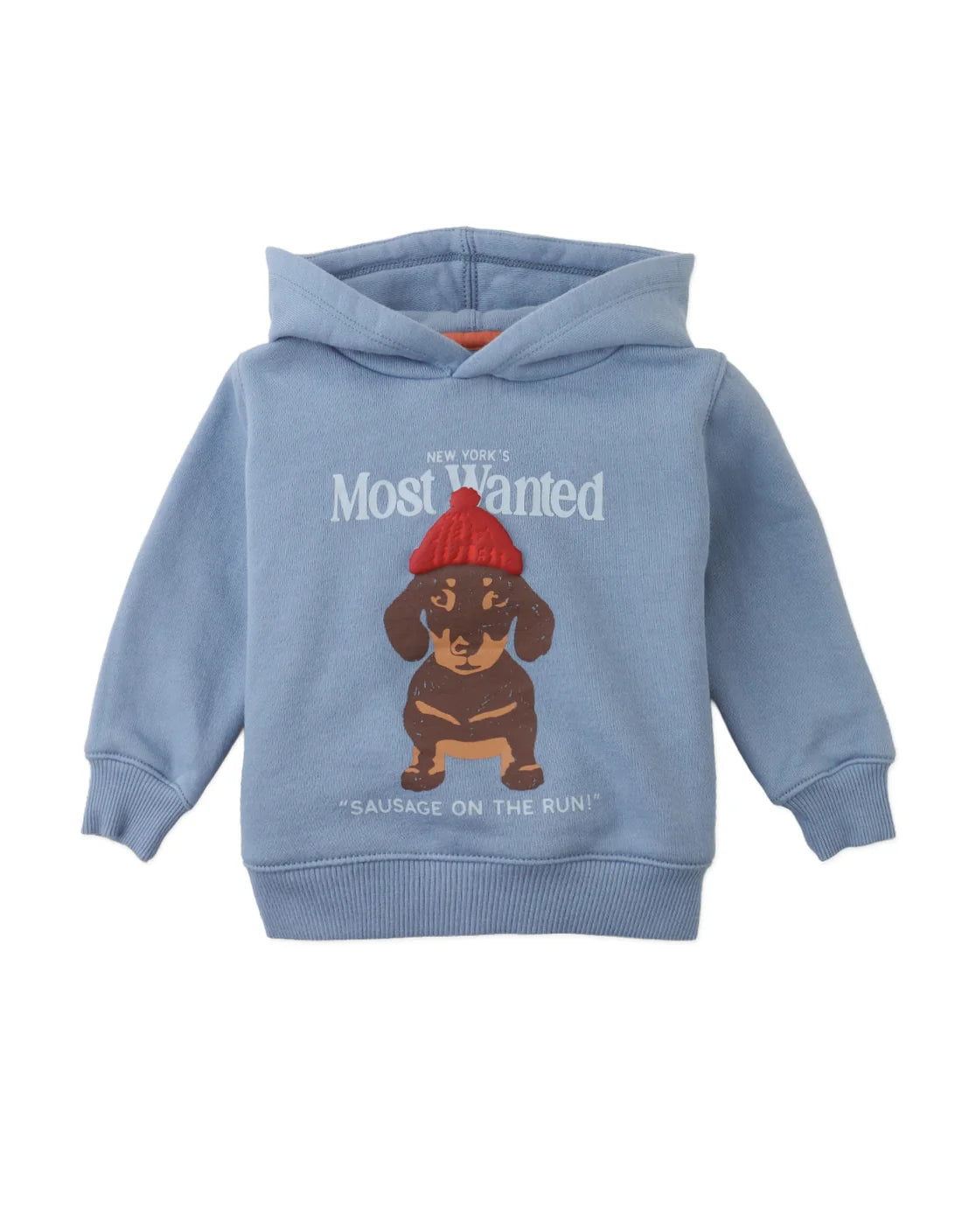 Baby Dante Fleece Pullover Hoodie with Dachshund