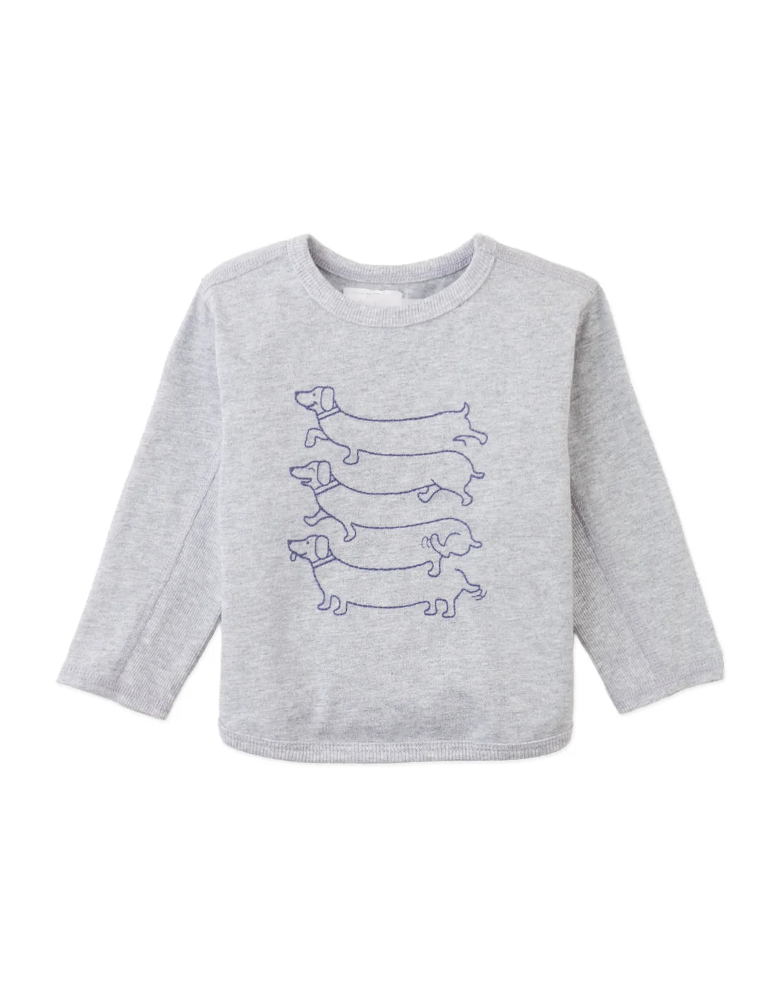 Baby Gianni Barrel Tee with Dachshund Outline Embroidery