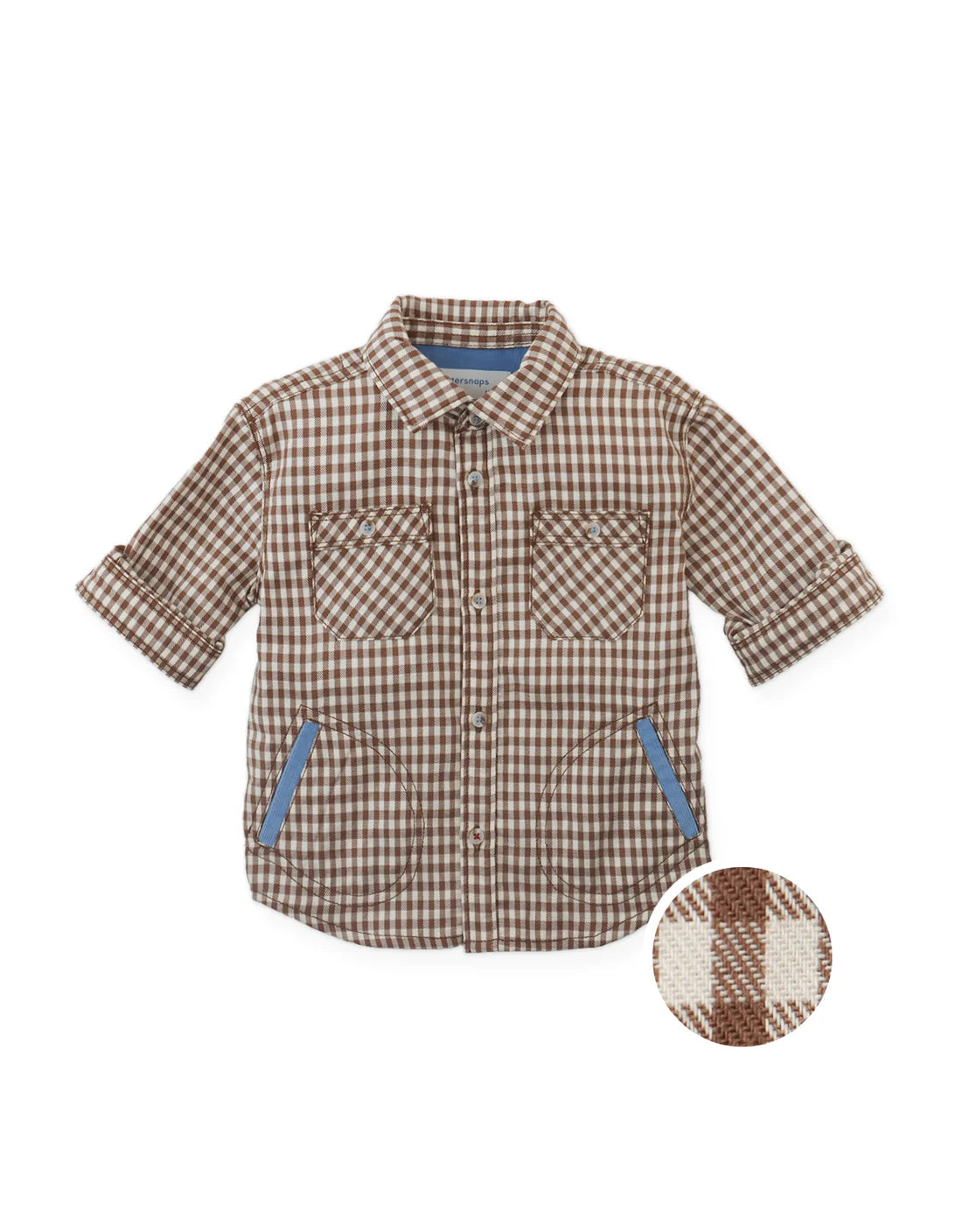 Baby Orlando Brushed Gingham Shirt With Side Pockets
