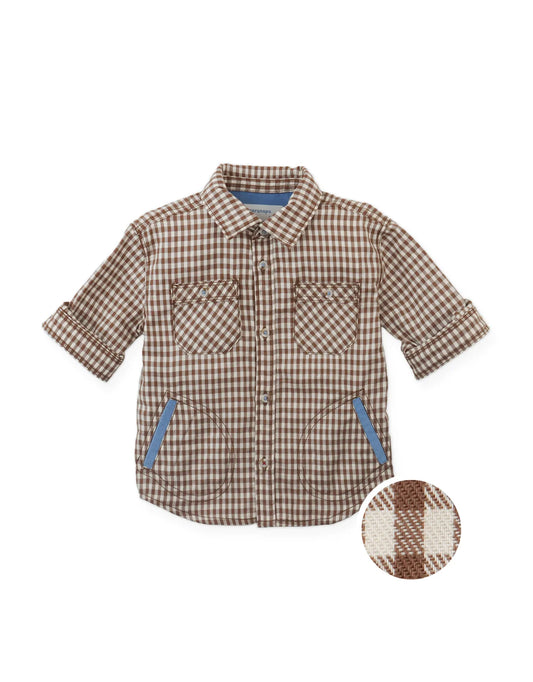 Baby Orlando Brushed Gingham Shirt With Side Pockets