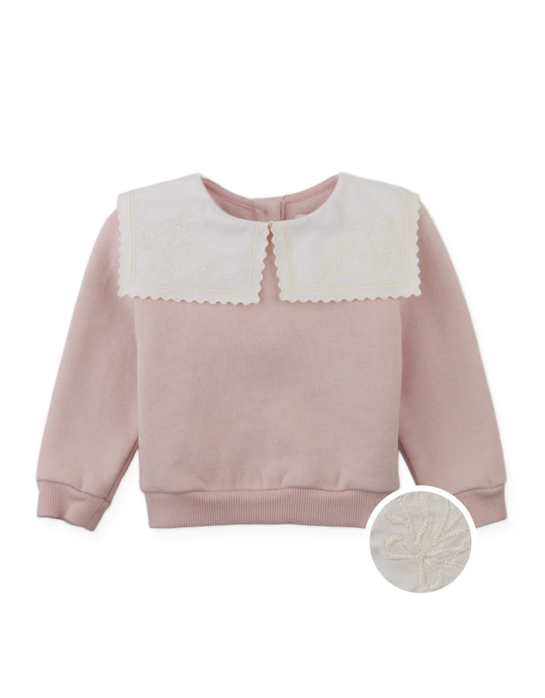 Baby Clarita Pullover with Embroidered Sailor Collar