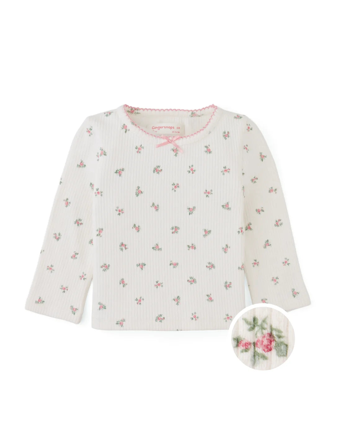 Baby Marcella Tee in All-Over Floral Print with Tiny Bow