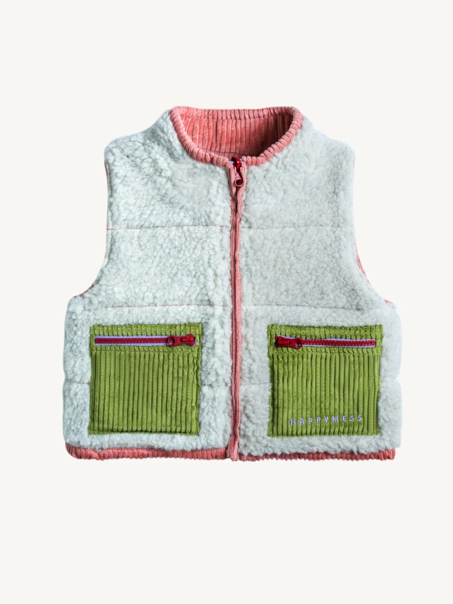 Reversible Merino Vest - Pink Blush