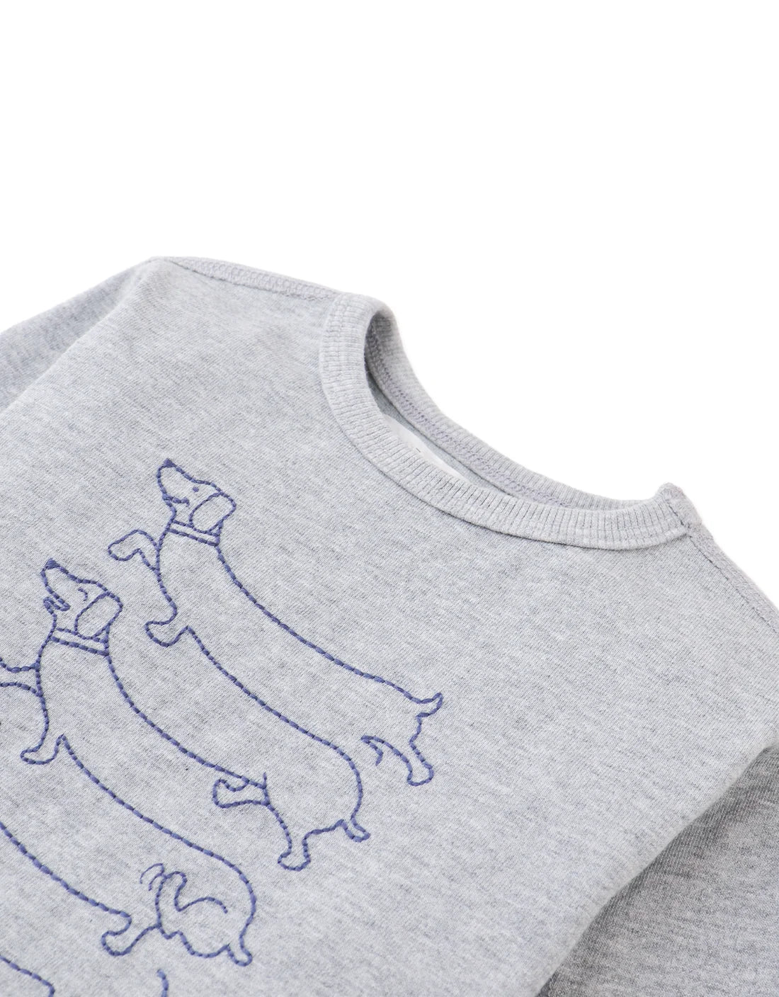 Baby Gianni Barrel Tee with Dachshund Outline Embroidery