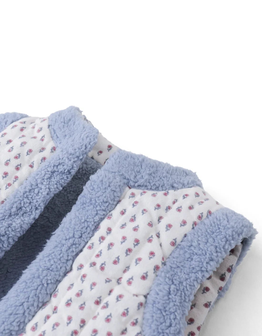 Baby Eulalia Ditsy Floral Reversible Gilet with Sherpa Side