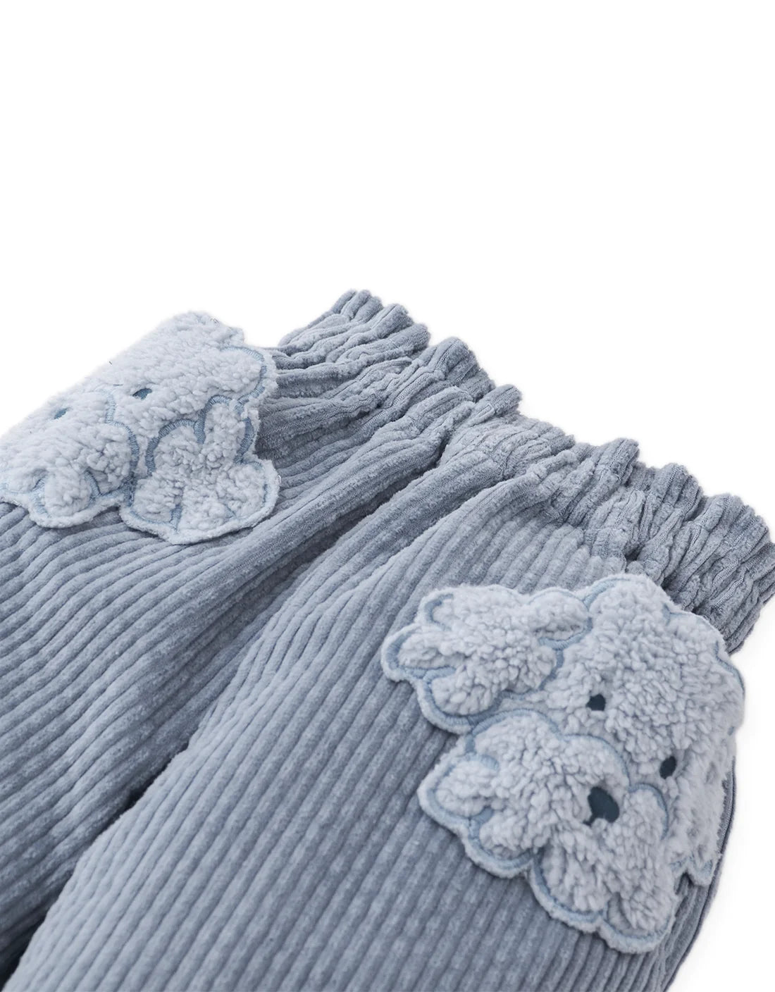 Baby Georgina Wide-Leg Corduroy Pants with Embroidered Poodle Head