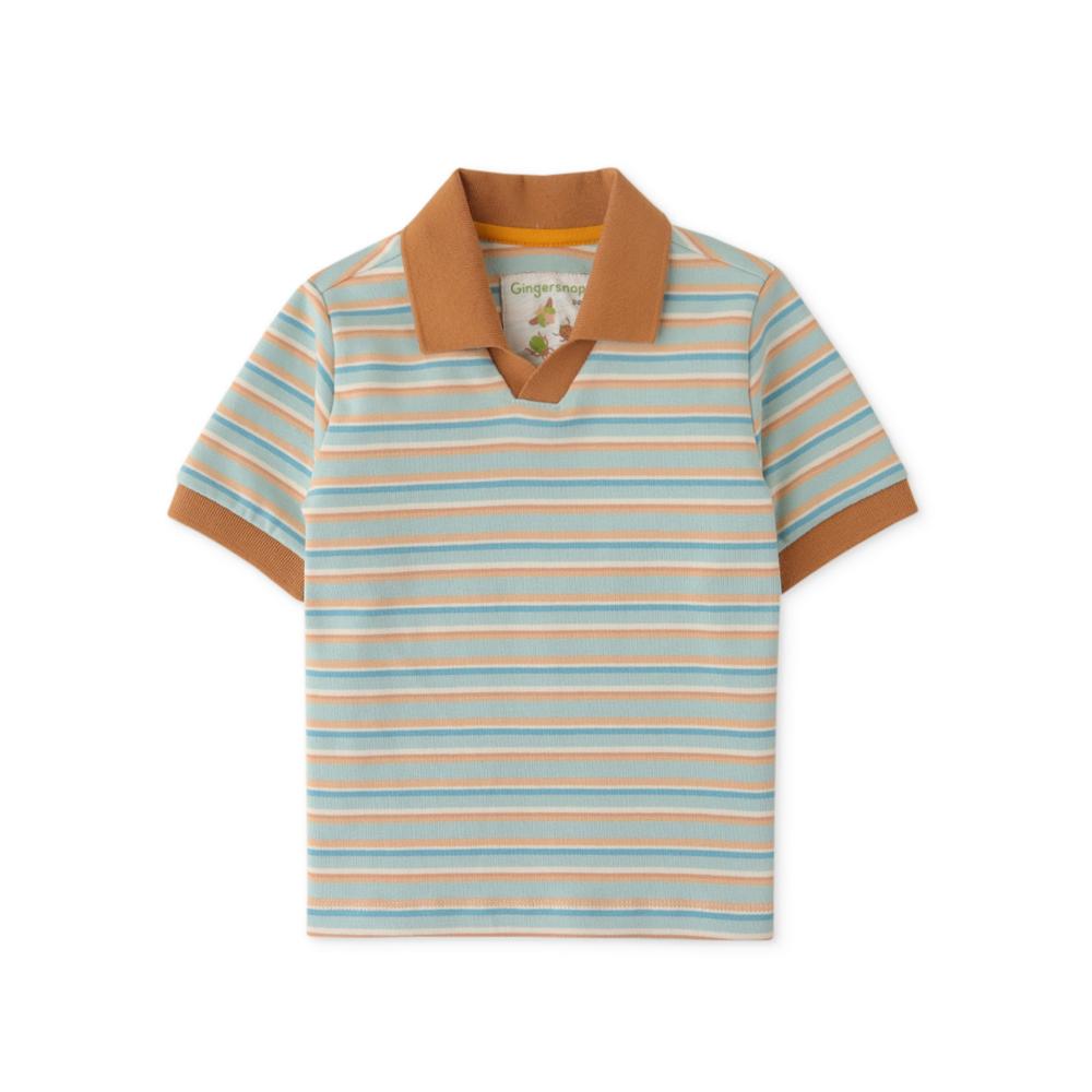 Boys Stripey Fine Rib Polo