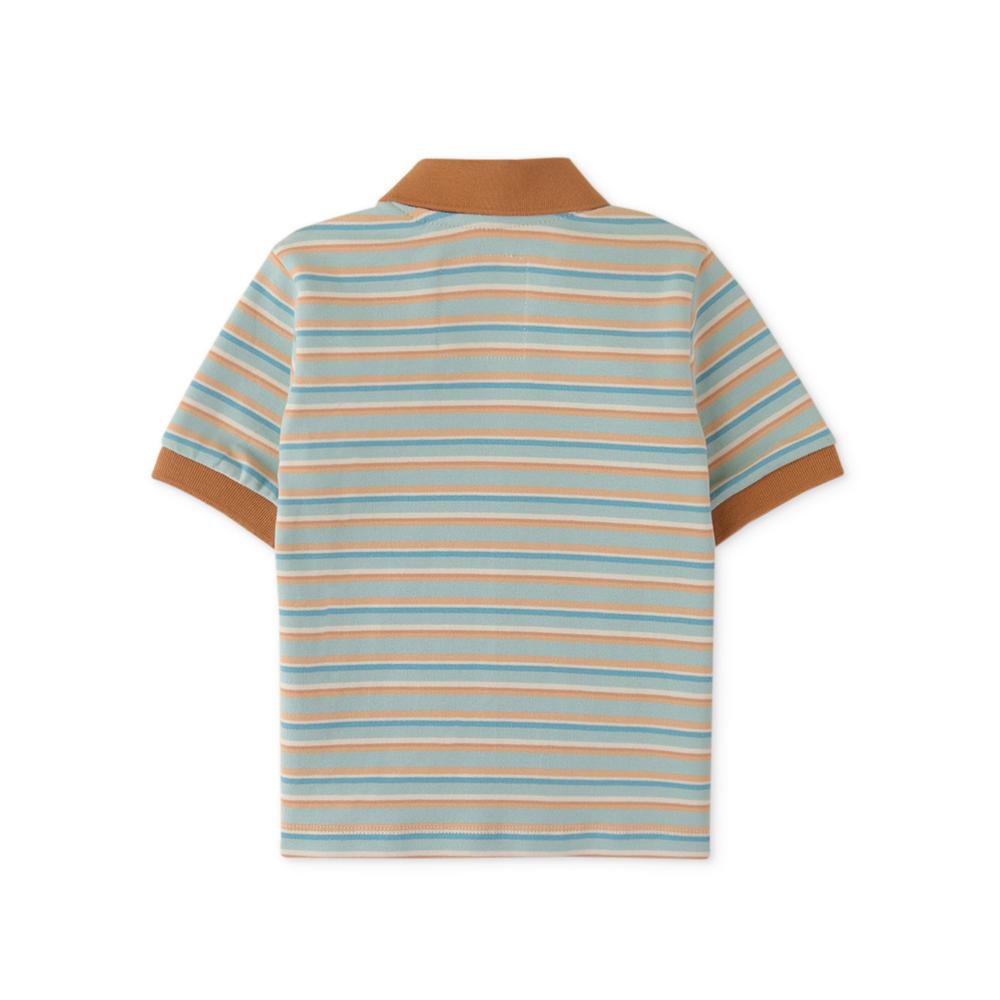 Boys Stripey Fine Rib Polo