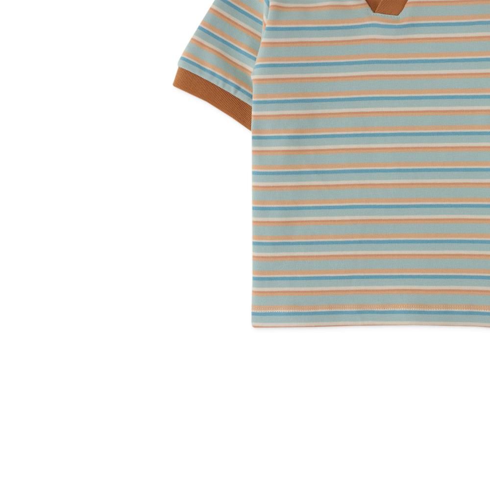 Boys Stripey Fine Rib Polo