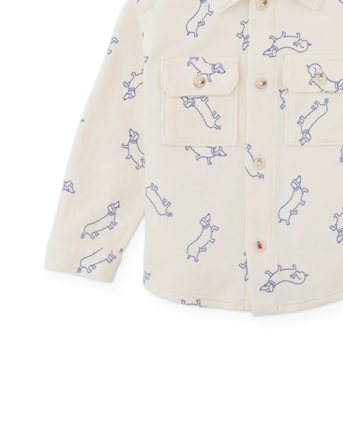 Baby Saverio Twill Jersey Shirt with Dachshund Print
