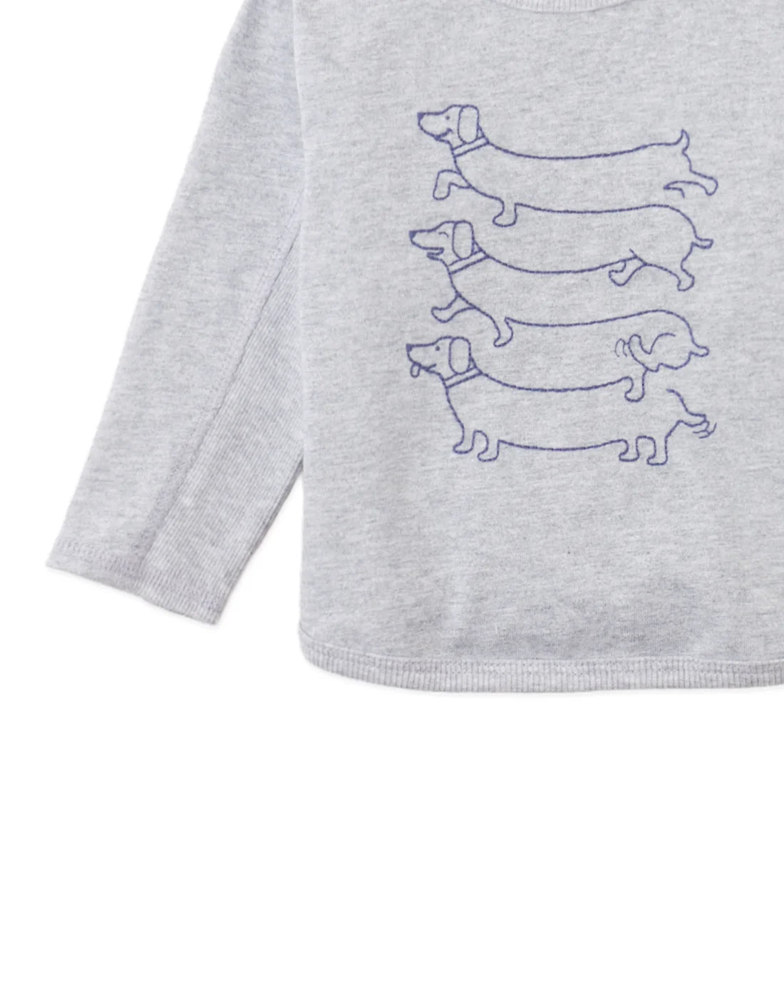 Baby Gianni Barrel Tee with Dachshund Outline Embroidery