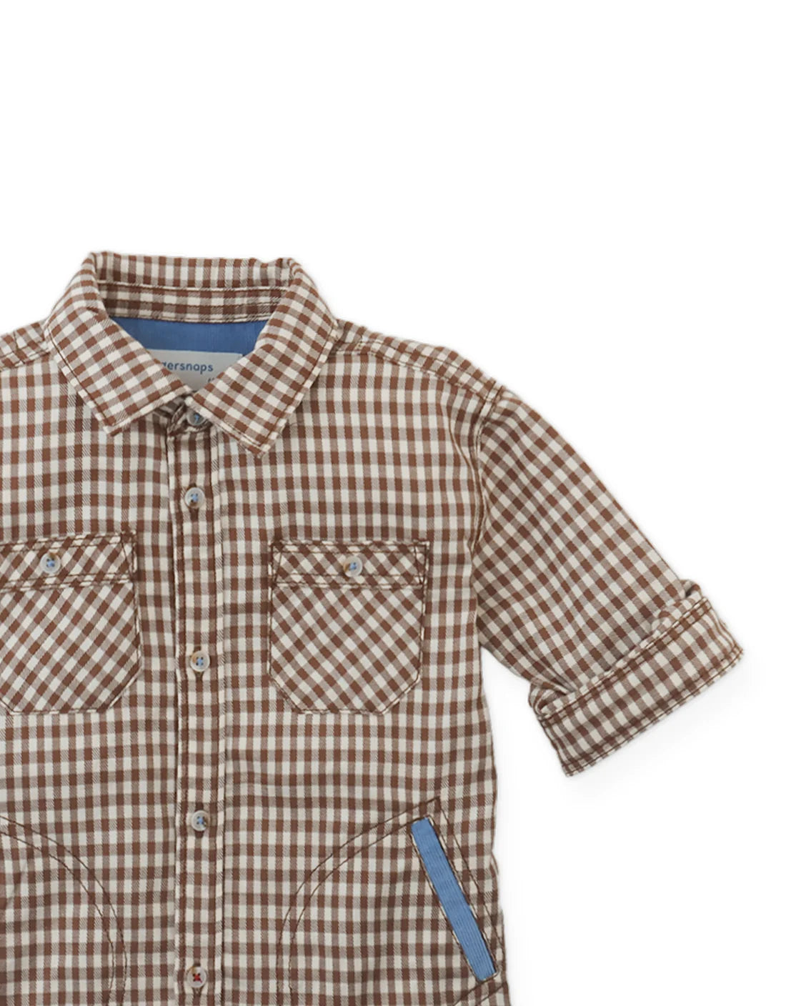 Baby Orlando Brushed Gingham Shirt With Side Pockets