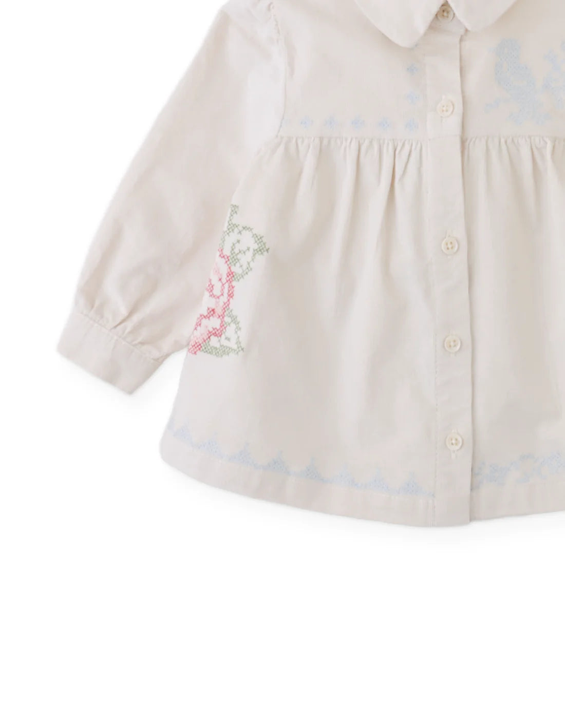 Baby Edith Collared Blouse with Cross-Stitch Embroidery