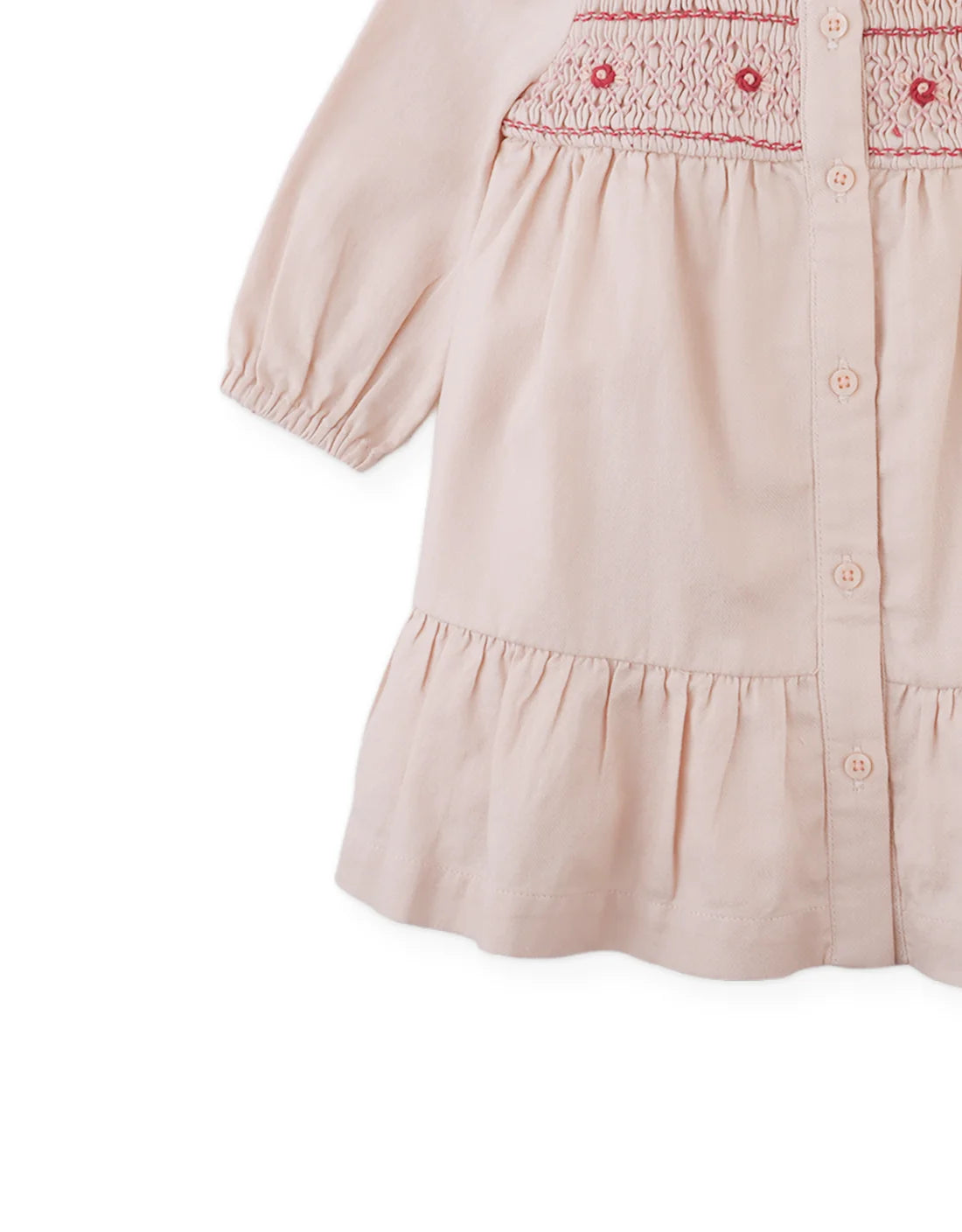 Baby Moira Hand-Smocked Dress with Rose Bullion