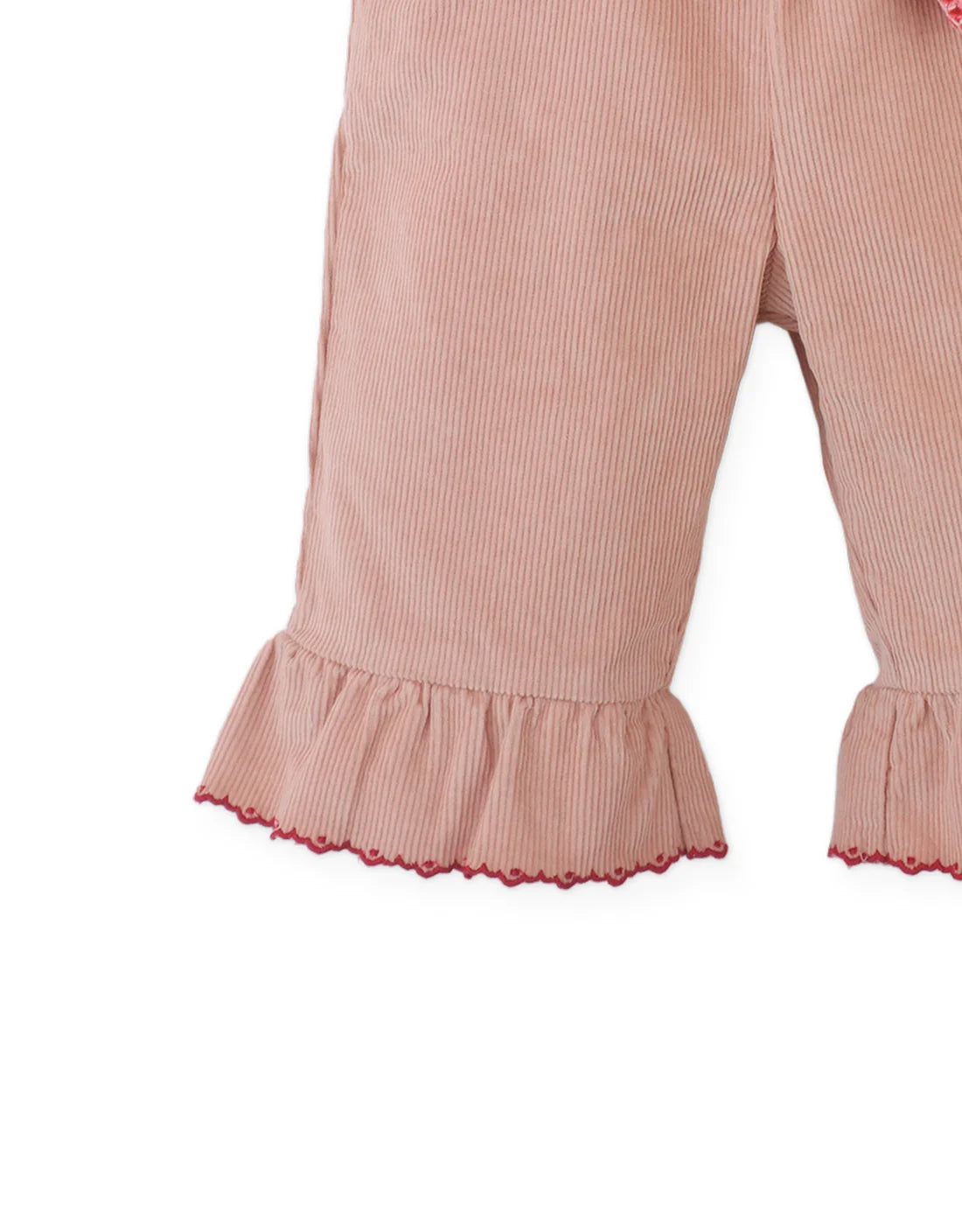 Baby Bessie Pants with  Hand- Embroidered Velvet Heart Plushie