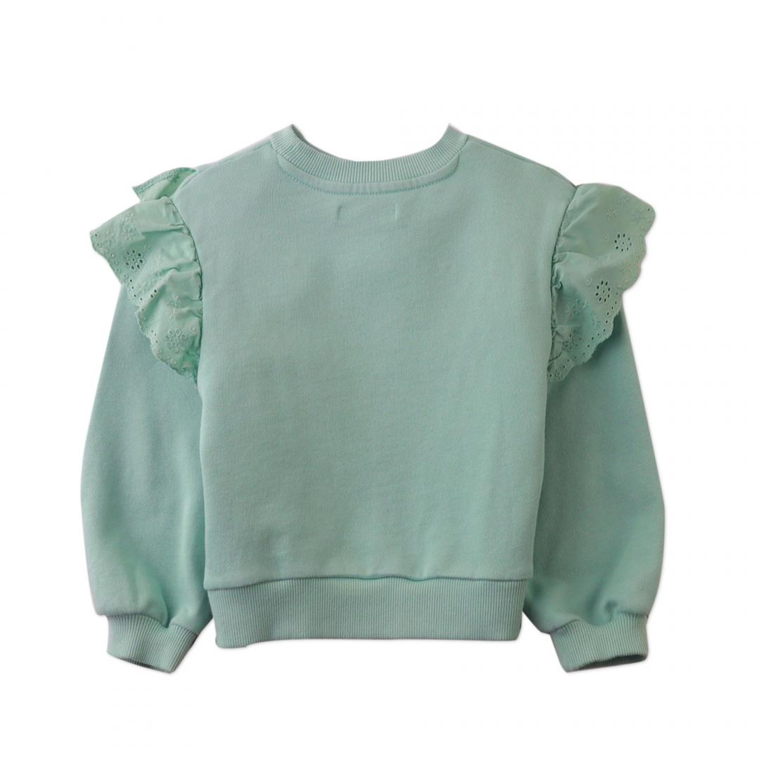 Amalia Pullover with Ruffled Eyelet Trim on Body and Sleeves