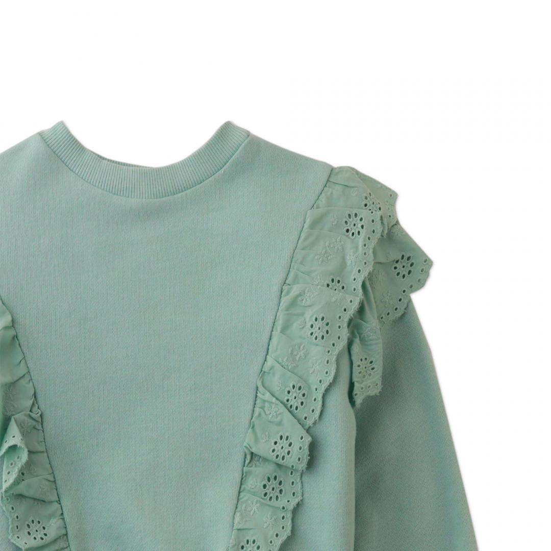 Amalia Pullover with Ruffled Eyelet Trim on Body and Sleeves