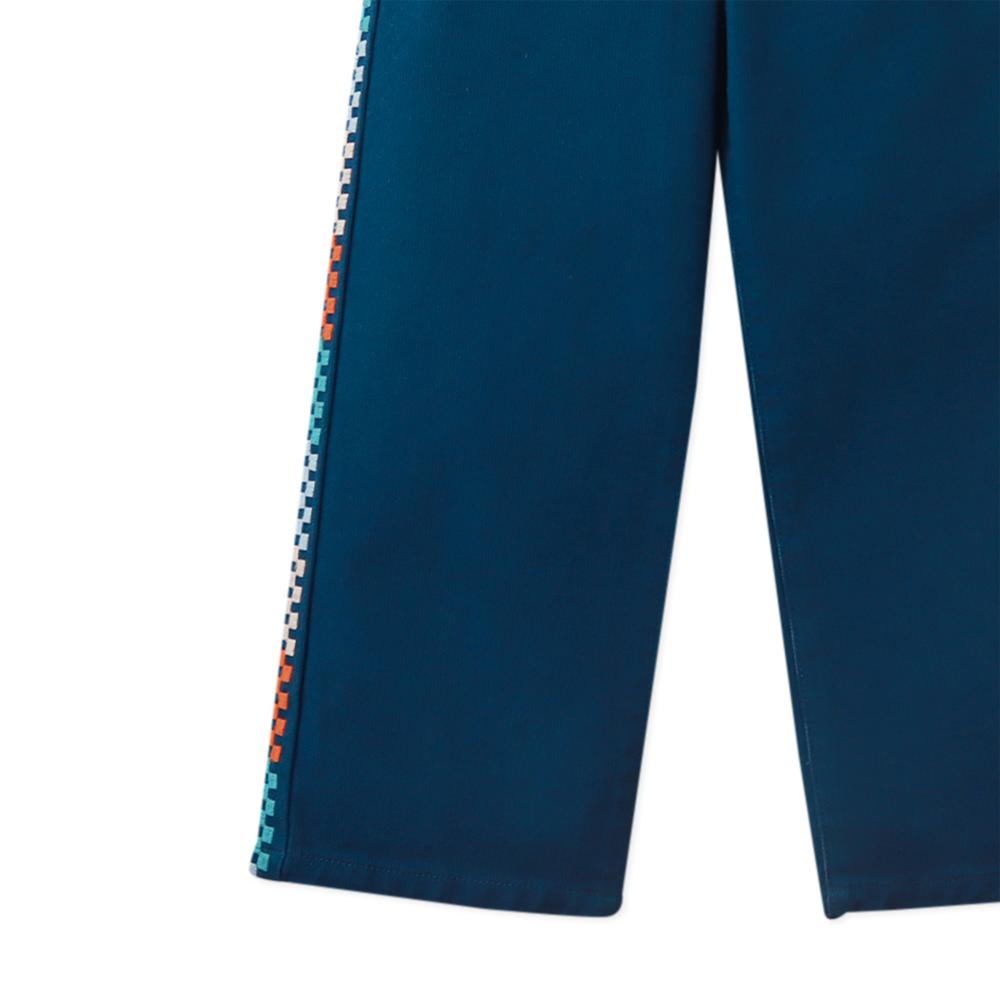 Erik Straight Leg Pants with Embroidered Sides