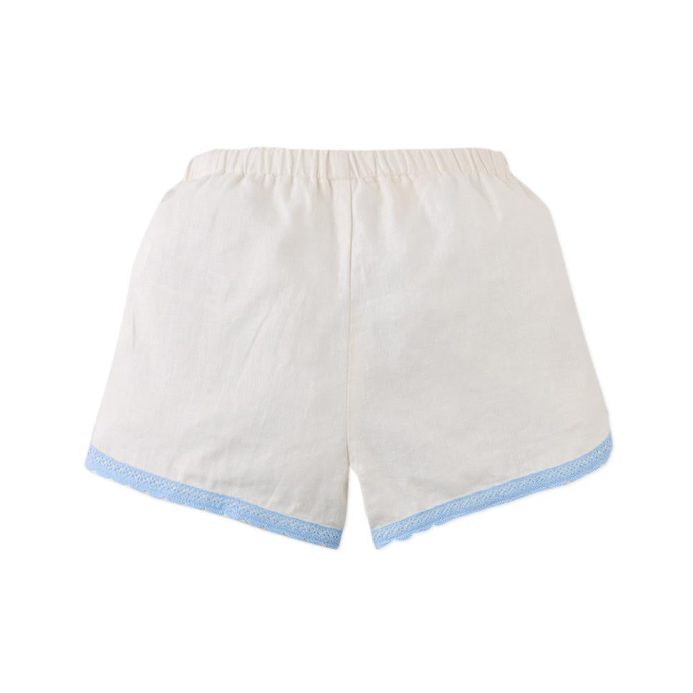 Nelly Cross-Stitch Shorts with Lace Trims