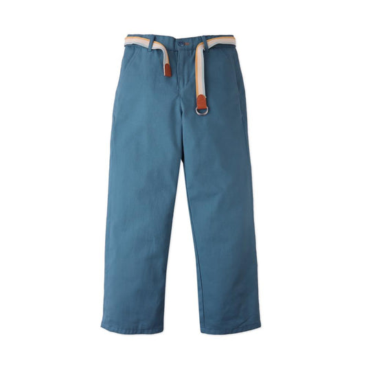 Edward Regular Straight Twill Pants with Belt