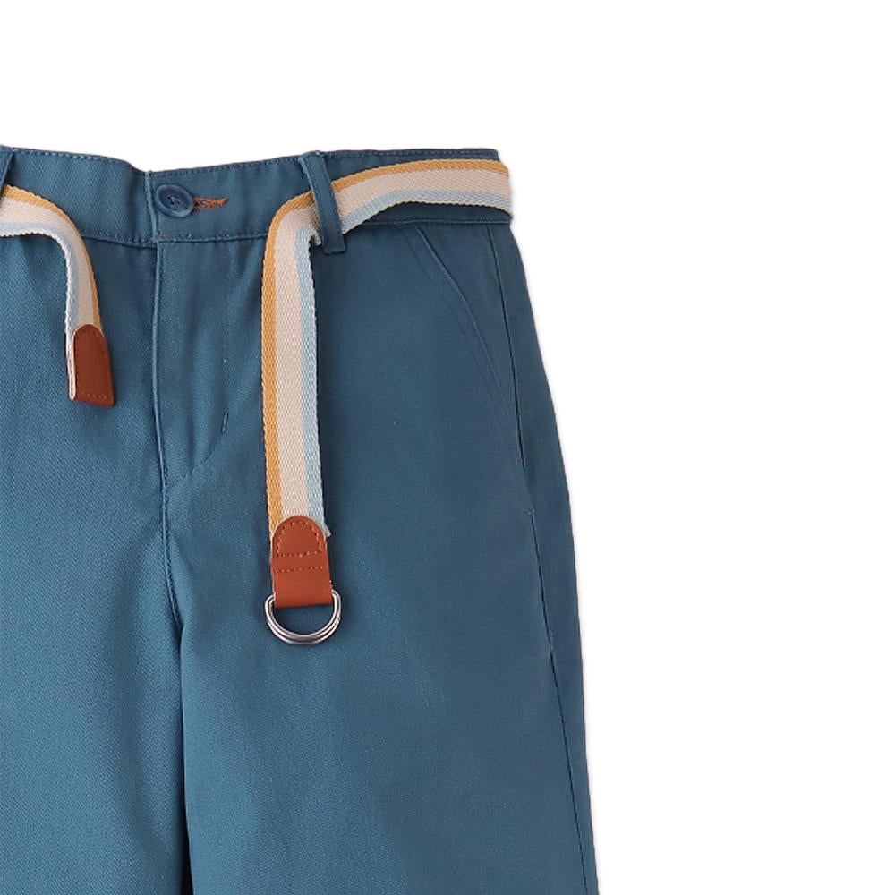Edward Regular Straight Twill Pants with Belt