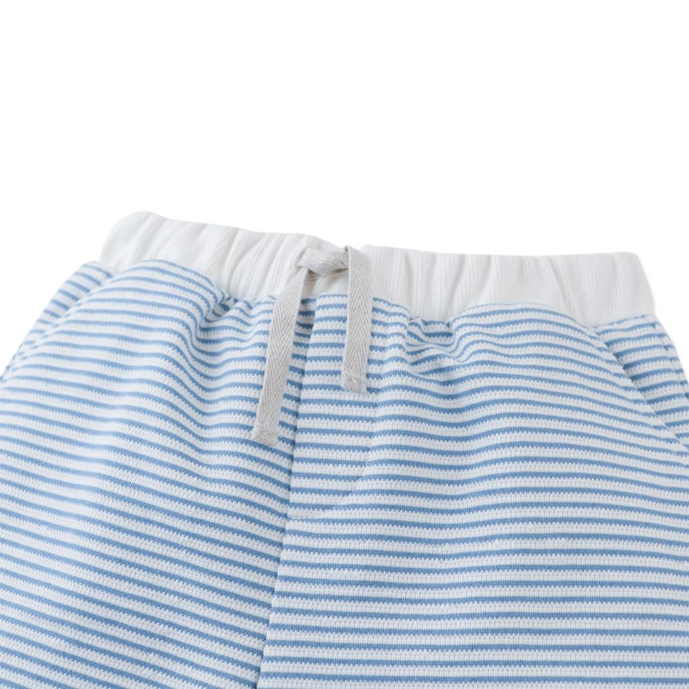 Dreyfus Striped Textured Terry Drawstring Shorts