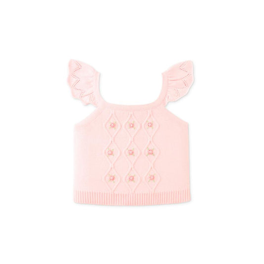 Baby Georgina Knitted Blouse with Bullion Flower Embroidery