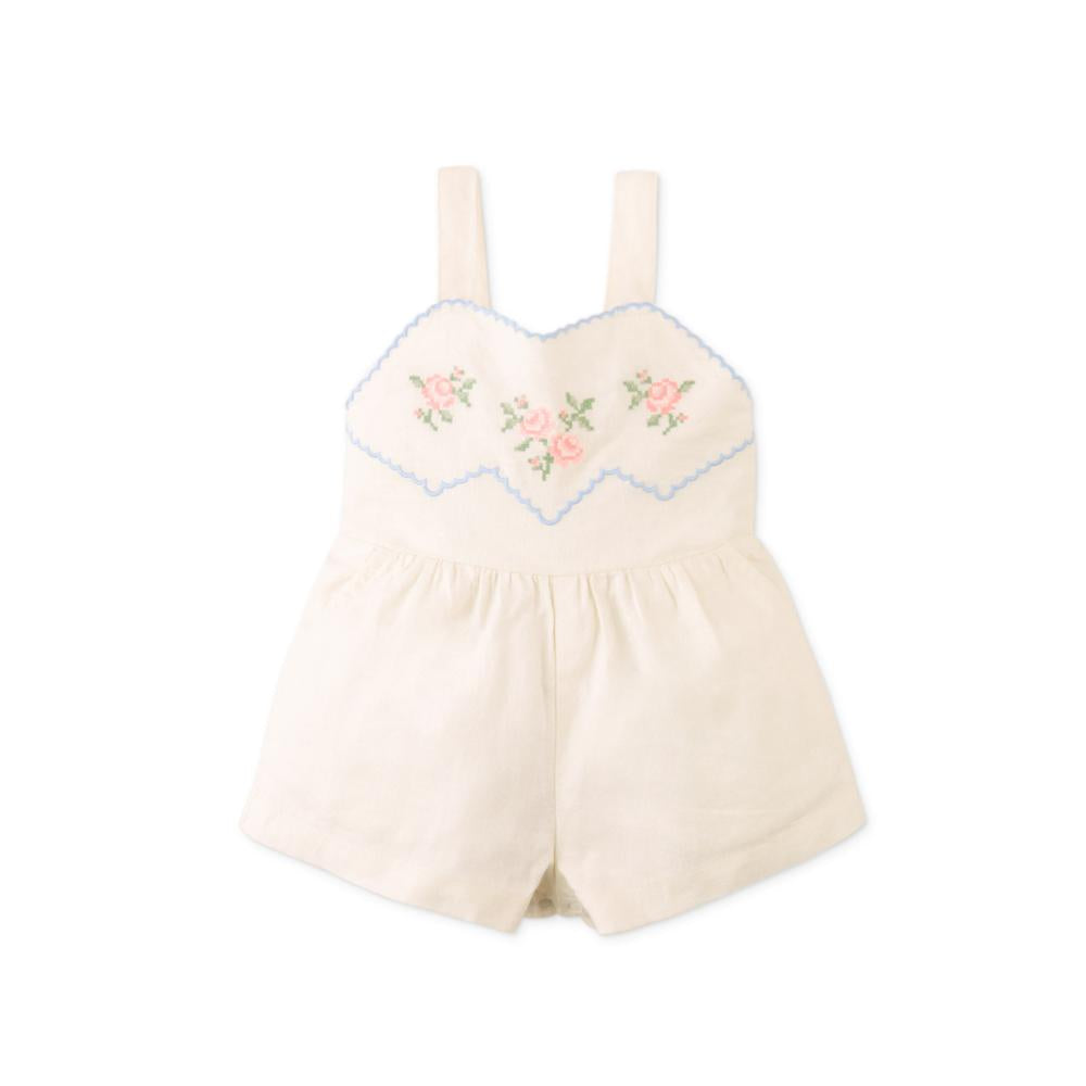 Baby Genny Playsuit with Embroidered Bib