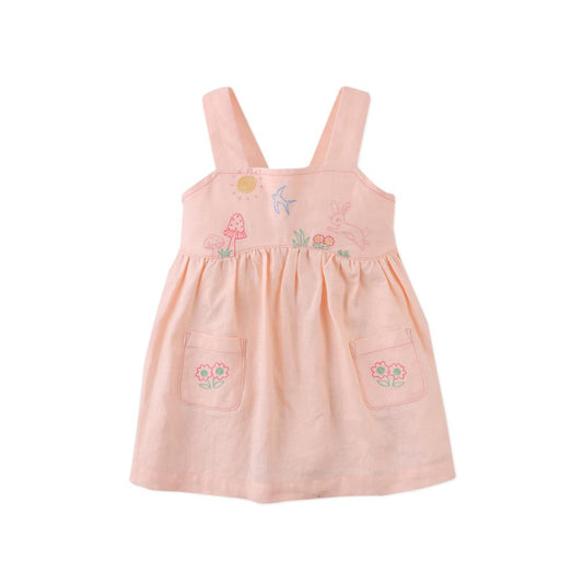 Baby Kayla Apron Dress with Bunny Embroidery