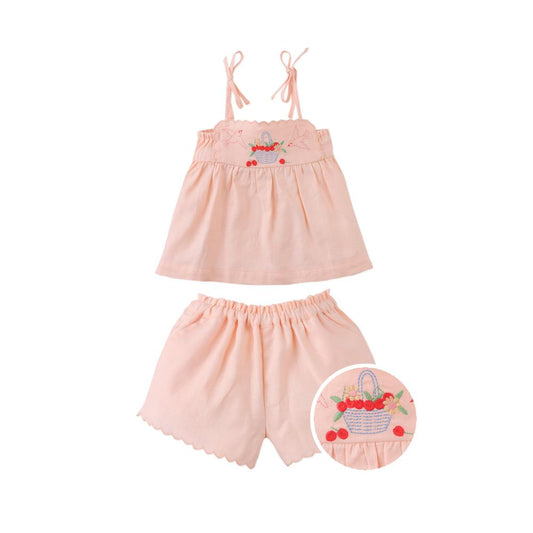 Baby Hinata Embroidered Empire Tunic Blouse & Shorts Set