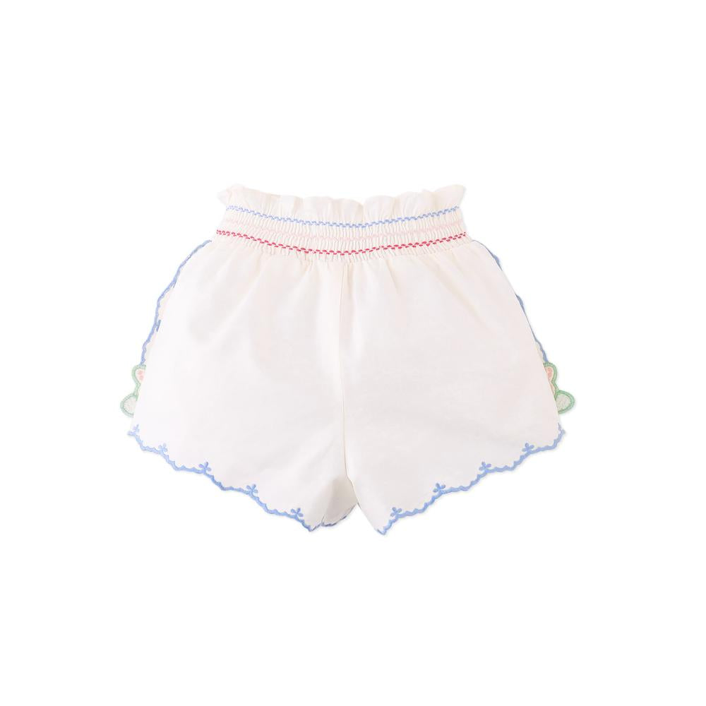 Baby Jisoo Shorts with Scalloped Edges & Butterfly Embroidery
