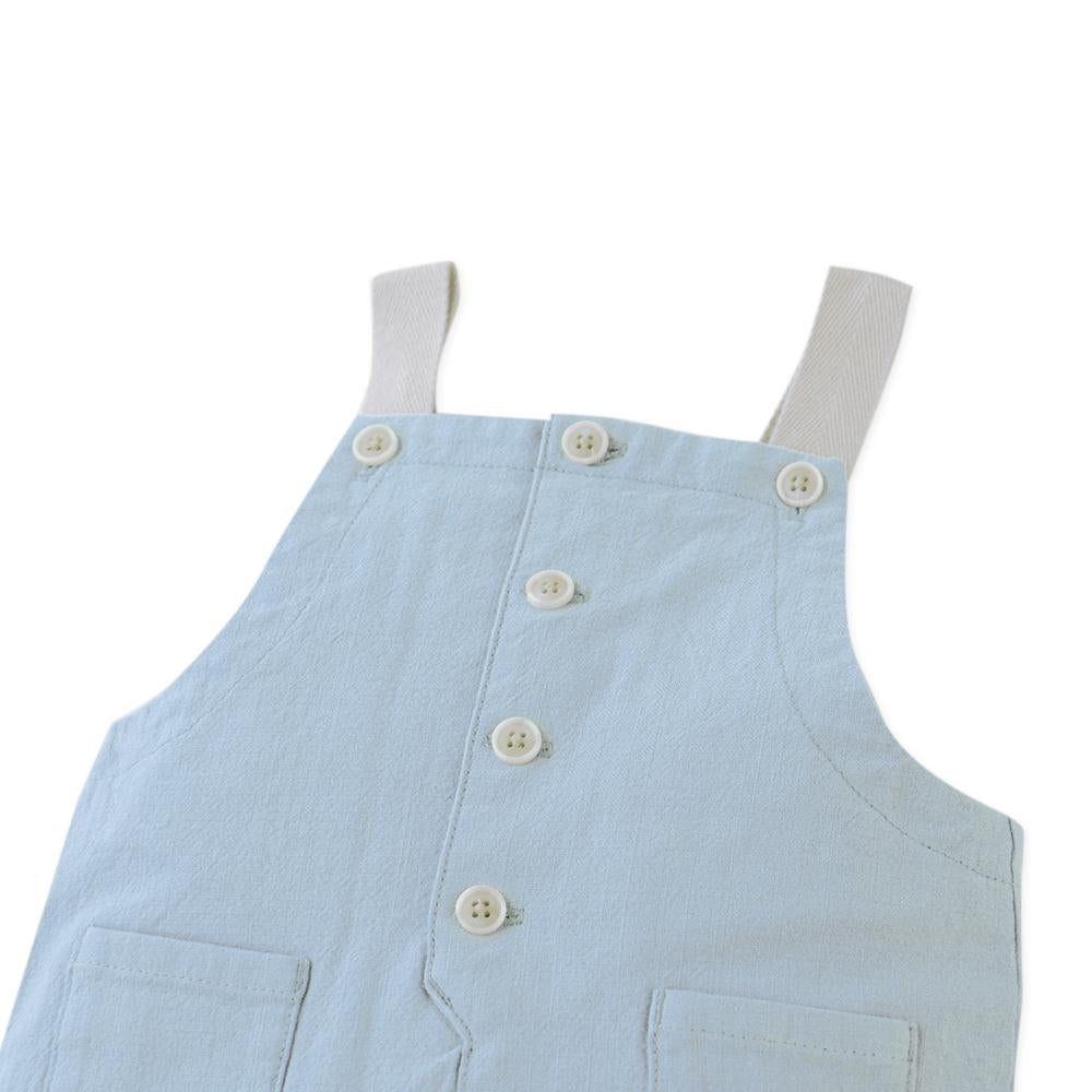 Baby Philip Linen Dungarees with Cotton Tape Straps