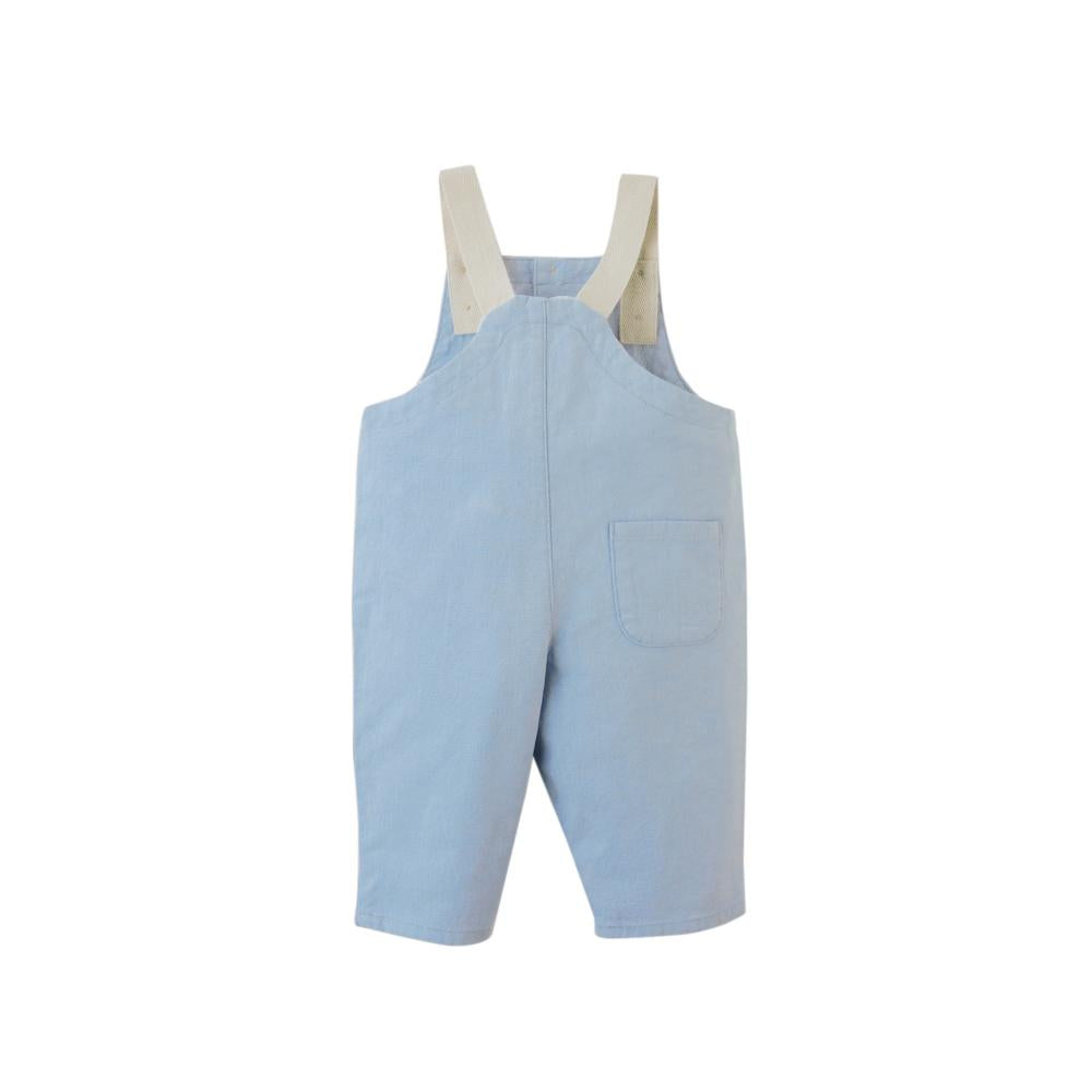 Baby Philip Linen Dungarees with Cotton Tape Straps
