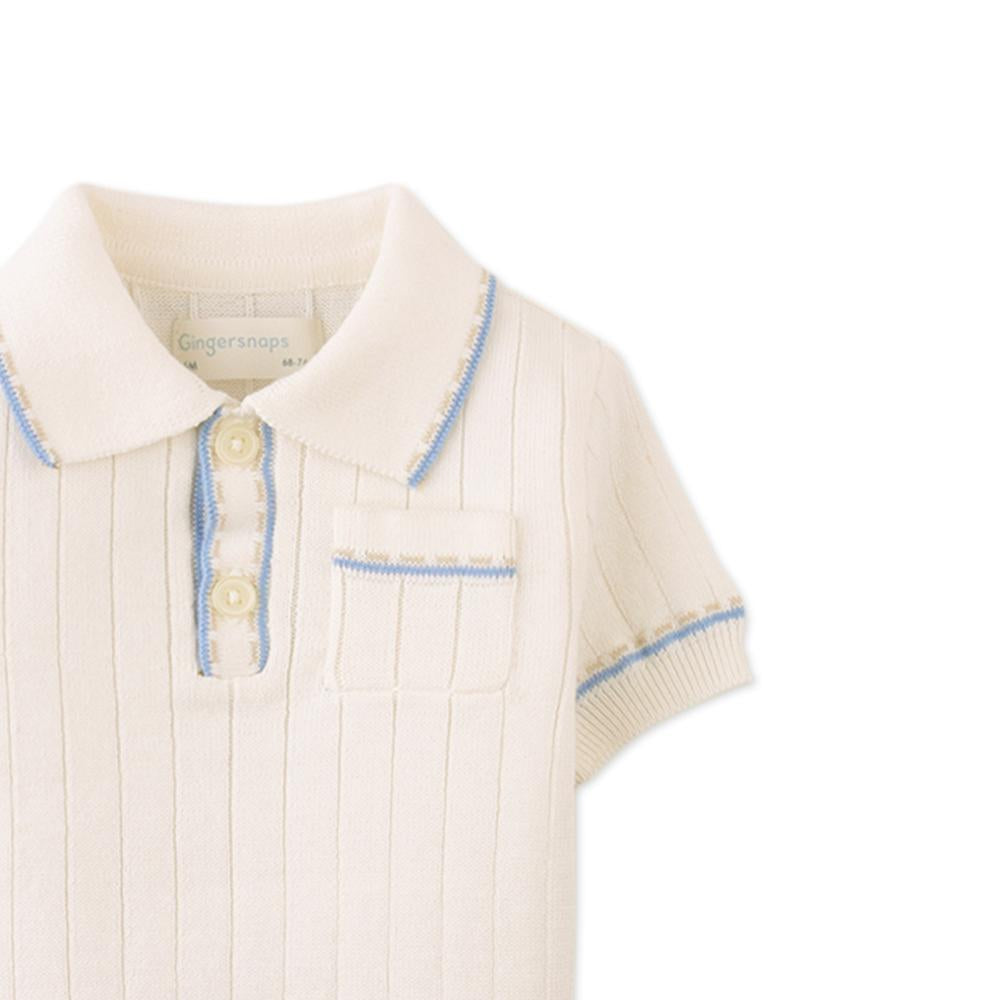 Baby Reiner Polo Shirt with Striped Tipping Accents