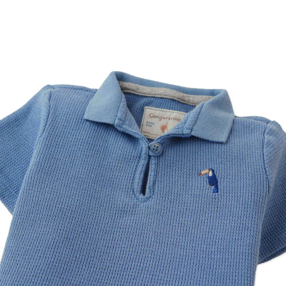 Baby timmy Waffle Knit Polo Shirt With Toucan