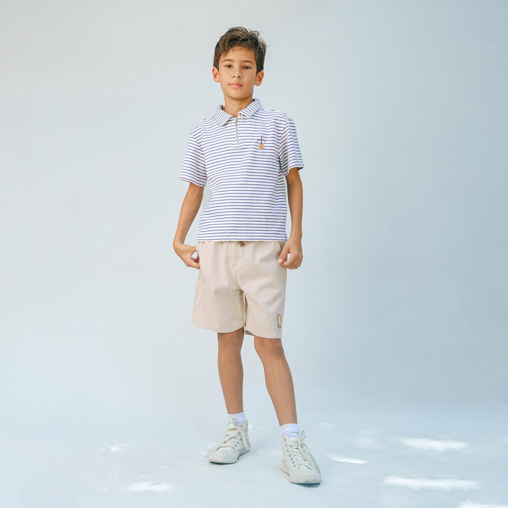 Bruno Zigzag Stripe Twill Jersey Polo Shirt